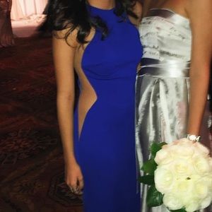 🪩NICOLE BAKTI Aida blue 0 illusion gown sheer long wedding cocktail fancy
